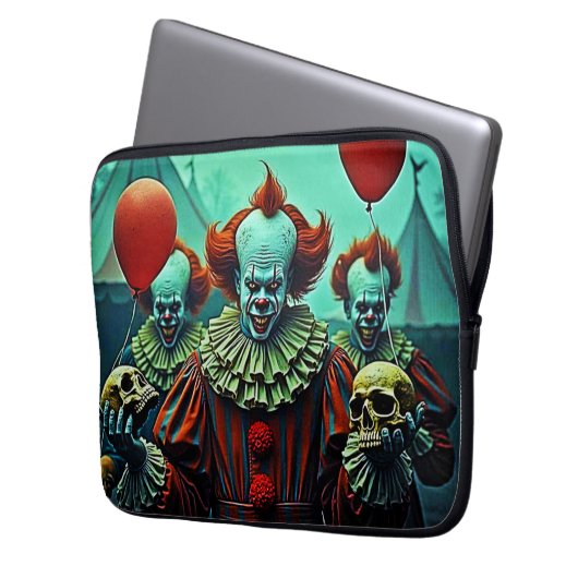 Creepy Clown Horror Scene Design Laptopschutzhülle (Vorderseite Links)
