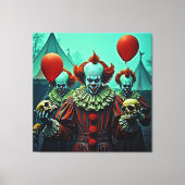 Creepy Clown Horror Scene Design Leinwanddruck (Vorderseite)