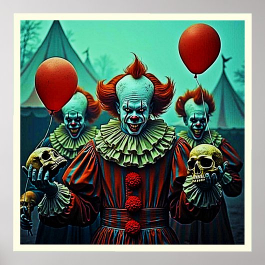 Creepy Clown Horror Scene Design Poster (Vorne)