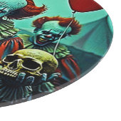 Creepy Clown Horror Scene Design Schneidebrett (Ecke)