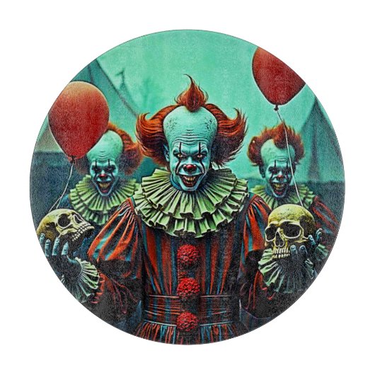 Creepy Clown Horror Scene Design Schneidebrett (Vorderseite)