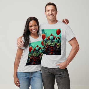 Creepy Clown Horror Scene Design T-Shirt