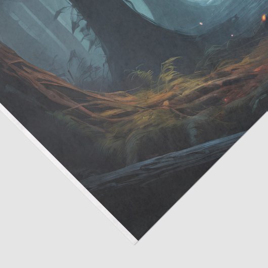 Creepy Clown im Schatten - Decoupage Seidenpapier (Detail)