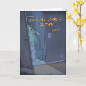 Creepy Clown in der Grußkarte Karte (Gelbe Blume)
