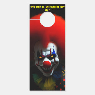 Creepy Clown Phobia Beängstigend Gag Custom Türanhänger