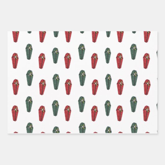 Creepy Coffin Weihnachtswrapping Paper Geschenkpapier Set (Vorderseite 3)