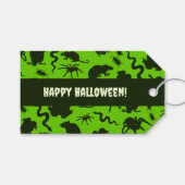 Creepy Crawlies Happy Halloween! Black Pattern Geschenkanhänger (Vorderseite (Horizontal))