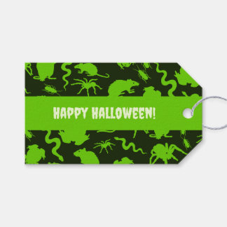 Creepy Crawlies Happy Halloween! Green Pattern Geschenkanhänger