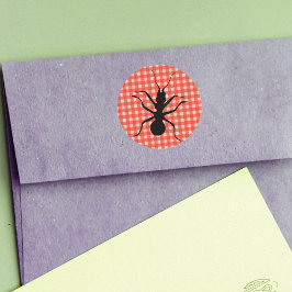 Creepy Crawly Ant Kariert Runder Aufkleber