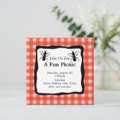 Creepy Crawly Ant Kariert Tablecloth Picnic Party Einladung (Stehend Vorderseite)