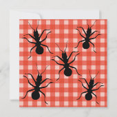 Creepy Crawly Ant Kariert Tablecloth Picnic Party Einladung (Rückseite)