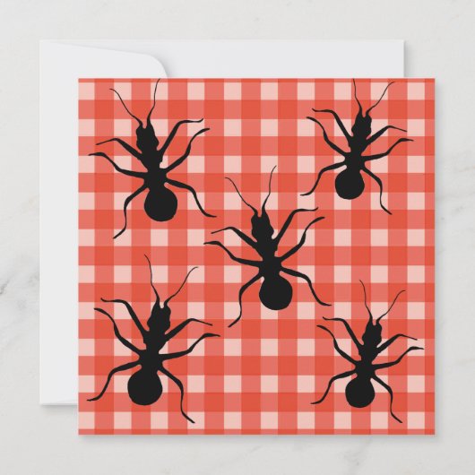Creepy Crawly Ant Kariert Tablecloth Picnic Party Einladung (Rückseite)