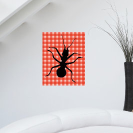 Creepy Crawly Ant Kariert Tableclout Kunst, Dichtu Poster
