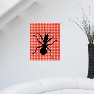 Creepy Crawly Ant Kariert Tableclout Kunst, Dichtu Poster