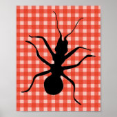 Creepy Crawly Ant Kariert Tableclout Kunst, Dichtu Poster (Vorne)