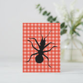 Creepy Crawly Ants Kariert Postkarte (Stehend Vorderseite)