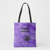 Creepy Crawly Huge Halloween & Spider Lila Tasche (Vorderseite)