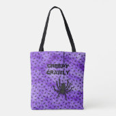Creepy Crawly Huge Halloween & Spider Lila Tasche (Rückseite)