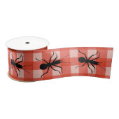 Creepy Crawly Marching Black Ant Kariert Tableclou Satinband (Spule)