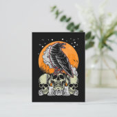 Creepy Crow Gothic Moon Witchy Bird Postkarte (Stehend Vorderseite)