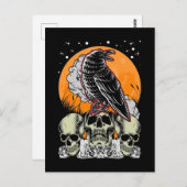 Creepy Crow Gothic Moon Witchy Bird Postkarte (Vorne/Hinten)