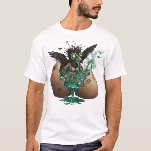 Creepy Crow Hatchling Art T-Shirt (Vorderseite)