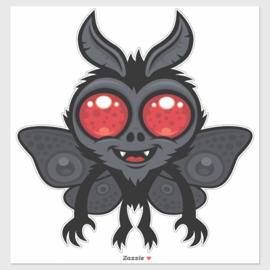Creepy Cute Cryptid Mothman Monster Aufkleber (Blatt)