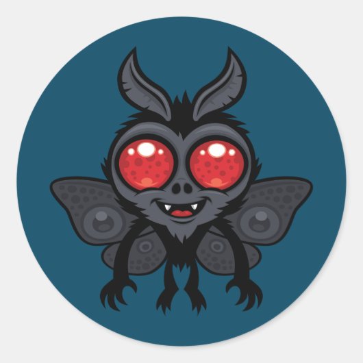 Creepy Cute Cryptid Mothman Monster Runder Aufkleber (Vorderseite)