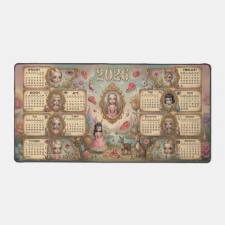 Creepy Cute Doll Fairytale Goth 2026 Calendar Schreibtischunterlage