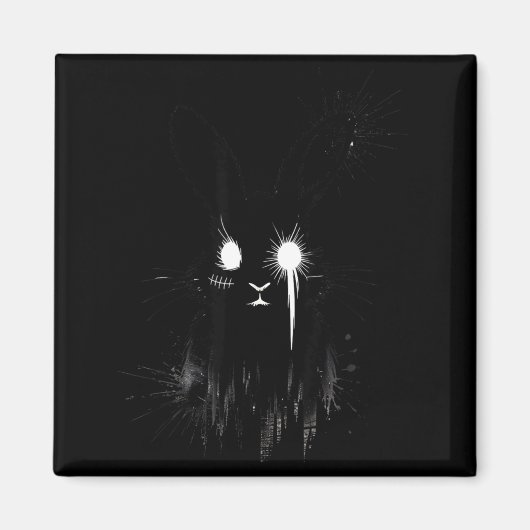 Creepy Cute Goth Bunny Horror Rabbit Sketch Alt Ng Magnet (Vorne)