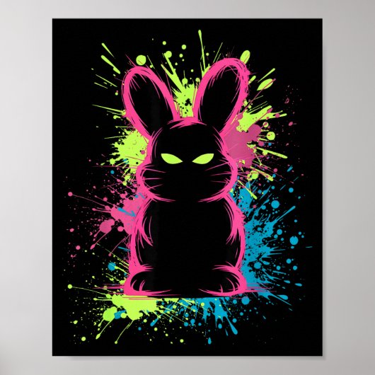 Creepy Cute Goth Bunny Horror Rabbit Sketch Alt Ng Poster (Vorne)
