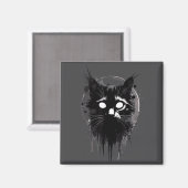 Creepy Cute Goth Cat Horror Kitty Sketch Alt Nge E Magnet (Vorderseite/Rückseite)
