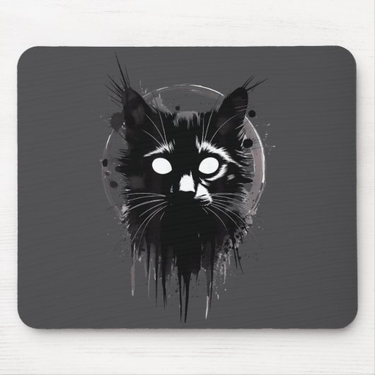 Creepy Cute Goth Cat Horror Kitty Sketch Alt Nge E Mousepad (Vorne)