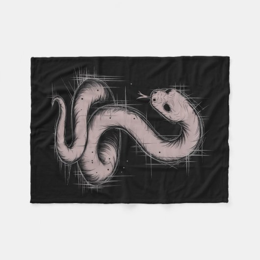Creepy Cute Goth Python Horror Snake Sketch Alt Ng Fleecedecke (Vorderseite (Horizontal))