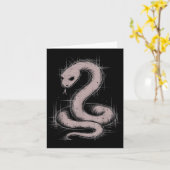 Creepy Cute Goth Python Horror Snake Sketch Alt Ng Karte (Gelbe Blume)