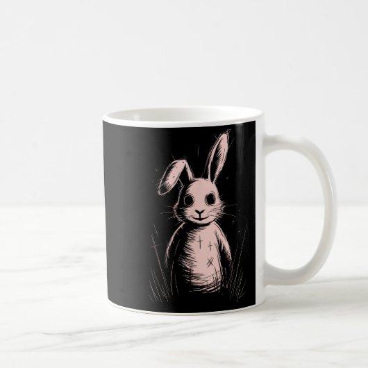Creepy Cute Goth Rabbit Horror Bunny Sketch Alt Ng Kaffeetasse (Rechts)