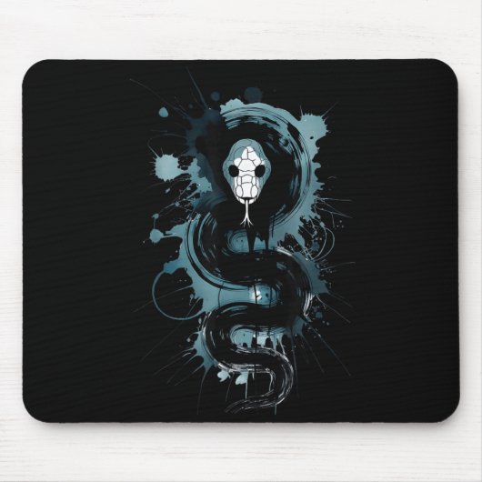 Creepy Cute Goth Snake Horror Snake Sketch Alt Nge Mousepad (Vorne)