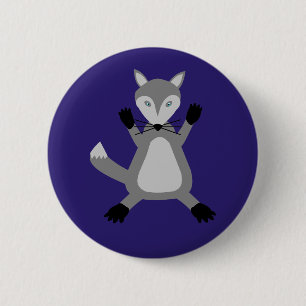 Creepy Cute Halloween Wolf Button