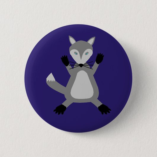 Creepy Cute Halloween Wolf Button (Vorderseite)