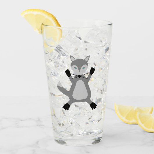 Creepy Cute Halloween Wolf Glas (Vorderseite Ice)