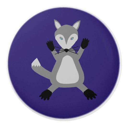 Creepy Cute Halloween Wolf Keramikknauf (Vorderseite)