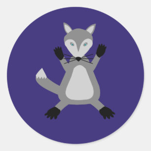 Creepy Cute Halloween Wolf Runder Aufkleber
