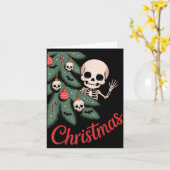 Creepy Cute Kawaii Skeleton Christmas Tree Skull B Karte (Gelbe Blume)