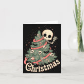 Creepy Cute Kawaii Skeleton Christmas Tree Skull B Karte (Vorderseite)