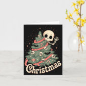 Creepy Cute Kawaii Skeleton Christmas Tree Skull B Karte (Gelbe Blume)