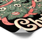 Creepy Cute Kawaii Skeleton Christmas Tree Skull B Poster (Ecke)