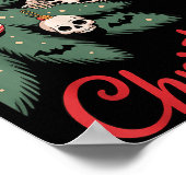 Creepy Cute Kawaii Skeleton Christmas Tree Skull B Poster (Ecke)
