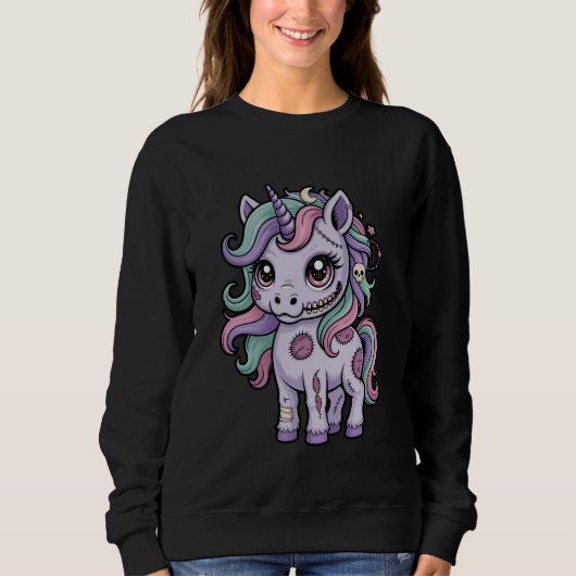 Creepy Cute Pastel Unicorn Sweatshirt (Vorderseite)