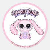 Creepy Cute Pink Goth Bunny Easter Sticker (Vorderseite)