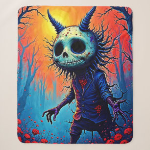 Creepy Dämon in spöttischem Holzdesign Sherpadecke